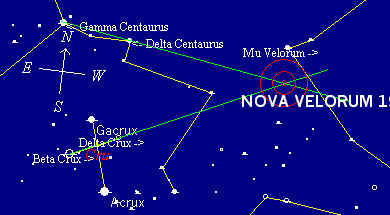 Mapa de localizao da NOVA VELORUM 1999